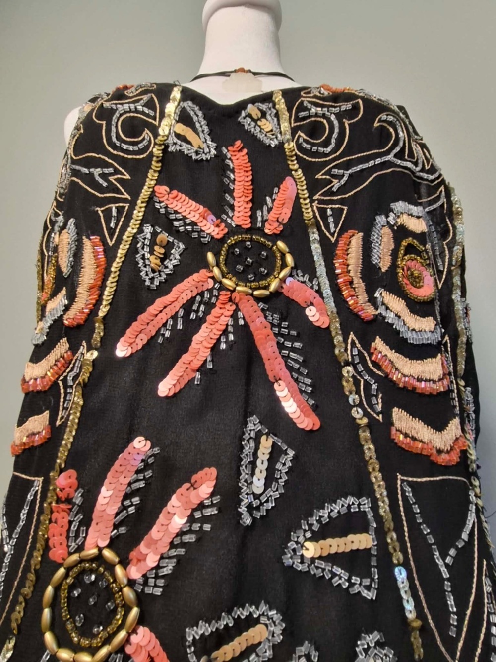Free People Beaded Sequin Whimsy Hippie Coastal Fairycore Indie Boho Shift Dress - Picture 5 of 13